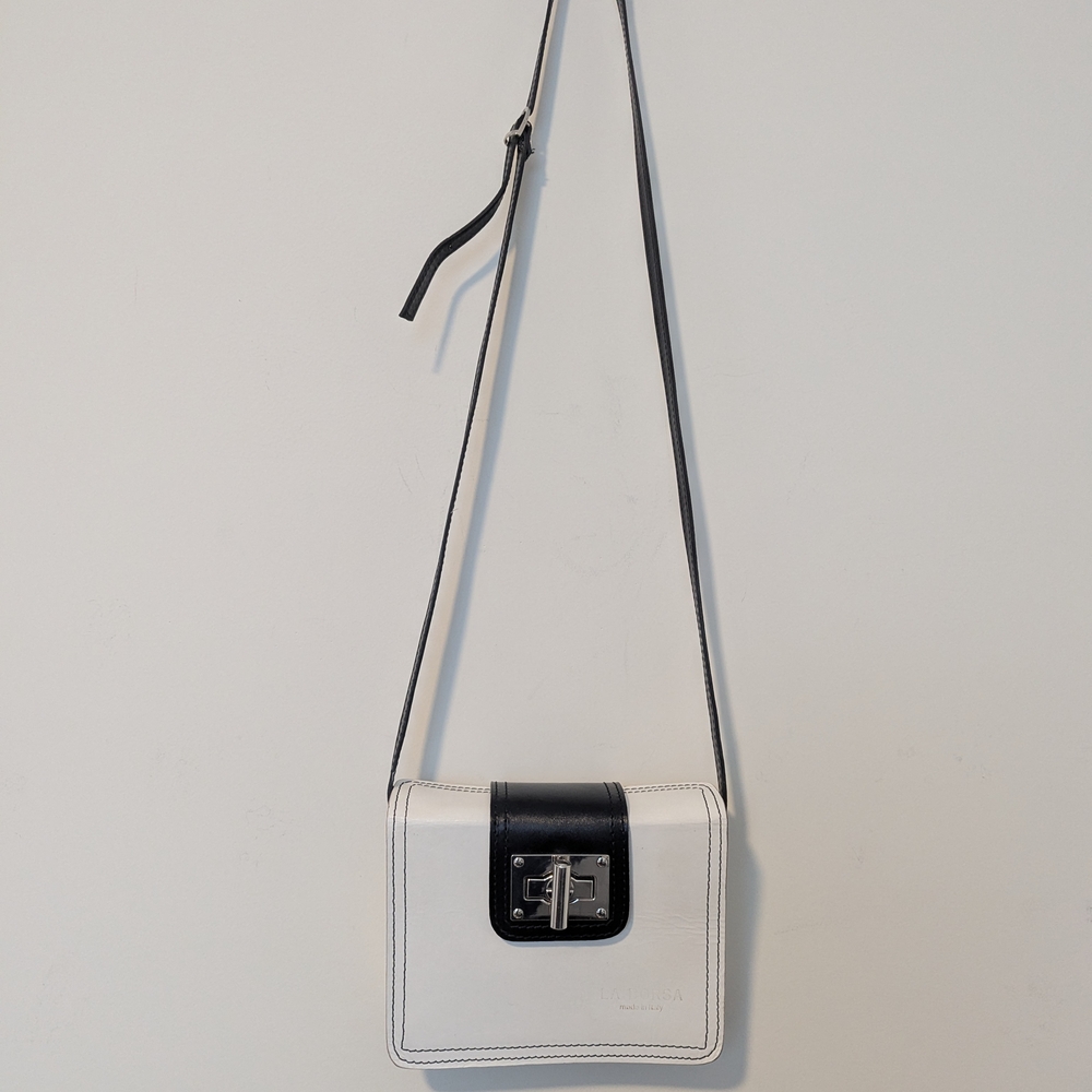 Chic White and Black Crossbody Bag